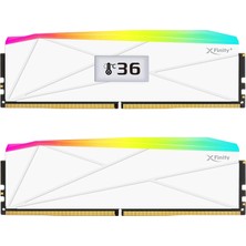V-Color Manta Xfinity+ OLED Argb Ddr5 32GB (2X16GB) 6400MHZ CL32 – Yerleşik OLED Ekran – Amd Expo –beyaz