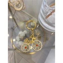Bellinzona Zirkonium Taşlı Bisiklet Love Anahtarlık & Charm