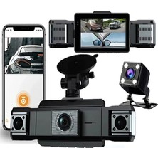 Pukotech 4 Yönlü Wifi 1080P Yüksek Çözünürlüklü Süper Gece Görüşlü Dörtlü Lensli Araç Içi Kamera Dvr Wifi