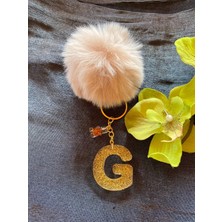 Bellinzona G Harfi Gold Simli Ayıcık Detaylı Ponpon Peluş Anahtarlık Seti