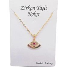 Bellinzona Altın Renk Zirkon Renkli Göz Kolye