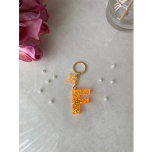 Bellinzona F Harf Vıp Oranj Turuncu Sim-Glitter Charm&anahtarlık [ponpon Seçeneğiyle]