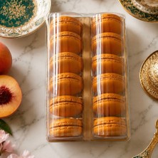 La Marmelato Şeftalili El Yapımı Fransız Makaronu 12'li Koruyucu Ambalaj