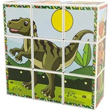 Bella Vista 3D Manyetik Dinozor Puzzle Seti - 9 Mıknatıslı Küp ile Eğlenceli Öğrenim
