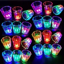 Bezos Mey Ithalat® Renkli LED Parlayan Fiber Optik Glow Işıklı Bardak 5,5 x 5,5 cm (Adet Fiyatıdır)