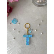 Bellinzona T Harf Vıp Turkuaz Sim-Glitter Charm&anahtarlık [ponpon Seçeneğiyle]