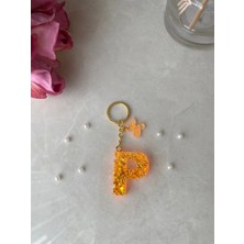 Bellinzona P Harf Vıp Oranj Turuncu Sim-Glitter Charm&anahtarlık [ponpon Seçeneğiyle]