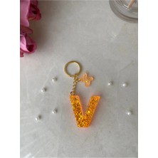 Bellinzona V Harf Vıp Oranj Turuncu Sim-Glitter Charm&anahtarlık [ponpon Seçeneğiyle]
