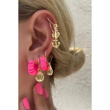Bellinzona Karışık Renk 6 Parça Küpe Set Pembe Detaylı