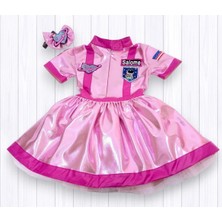 Mum Design Gifts Kısa Kol Parlak Pembe Astronot Elbisesi