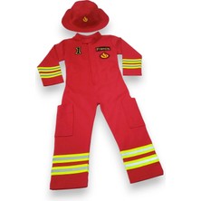 Mum Design Gifts Kırmızı Itfaiye Kostümü-Tulumu