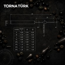 Torna Türk Sert Çelik Konik Mil -Enjektör Çeliği- Tornatürk XL - 0.90 mm DELİM - 0.80 x 1.10 mm