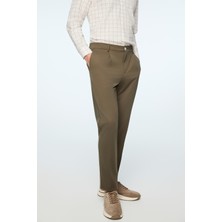 Morven  Erkek Yeşil Rayon Trend Düz Slim Fit Pantolon
