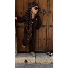 Mum Design Gifts Kahverengi Çocuk Gömlek Pantolon Takım - Oversize Şık Erkek Çocuk Kombin - Mevsimlik Rahat 2’li Takım