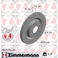 Zimmermann Fren Dıskı Arka Land Rover Dıscovery L462 Range Rover L405 L494