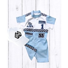 Mum Design Gifts Şortlu Açık Mavi Yarışçı Kostümü
