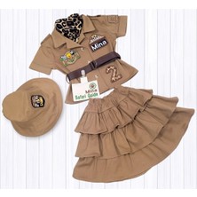 Mum Design Gifts Safari Kostümü Kısa Kollu Gömlek ve Etek