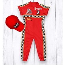 Mum Design Gifts Sarı Biyeli Kırmızı - Yarışçı Kostümü