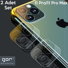 Akıllı Durak Gor Iphone 11 Pro/ 11 Pro Max Tempered Kamera Koruma Cam 2ADET SET-(5775)