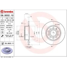 Brembo Arka Fren Aynası Golf V-Vı-Octavıa 04>toledo Iıı Altea 04>leon 04>caddy Iıı A3 03> 255X10X9DL 986479099-DF4276