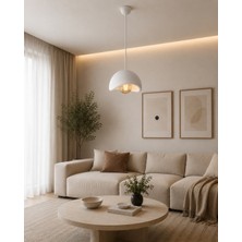 Solea Avize - Modern Sarkıt Avize - Balkon, Salon, Yatak Odasına Uygun - PLA Malzeme - 24 cm Çap - Beyaz