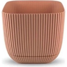 Hep İndirimli 1,8 Litre Pastel Pembe Mercan Kare Saksı Plastik Çiçek Bitki Kaktüs Sukulent Saksısı No3