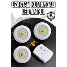 Akıllı Durak Spot Lamba LED Işık 3'lü Uzaktan Kumandalı Pilli Yapışkanlı Kablosuz