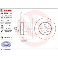 Brembo Arka Fren Aynası Astra H L67 04>14 Combo C 01>11 Merıva A 03>10 264X10X4DL Dolu