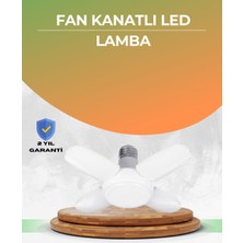 Akıllı Durak Tasarruflu Pervane LED Ampül 4 Kollu 60 Watt Geniş Alan Aydınlatma