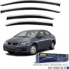 Niken Honda Civic 2012-2016 Kromlu Cam Rüzgarlığı 4'lü
