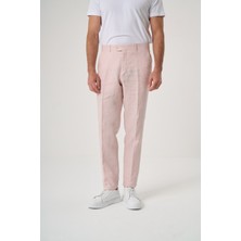 Velvarde  Keten Slım Pantolon Pembe