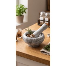 Sepetçi Baba Doğal Mermer Havan Gri - 538