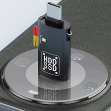 Akıllı Durak Ally Type-C To USB + Tf Kart Çevirici Otg ADAPTÖR-(5775)