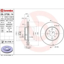 Brembo Ön Fren Diski Hava Kanallı Toyota Corolla 1.6l 4A-FE Enjeksiyonlu AE101 AE111 92-00 255 Çap x 4 Bijon - Adet Disk Fiyatıdır