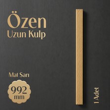 Badem10 Özen Mat Sarı Renk Çizgili (1 Adet) Çekmece Kulp 992 mm Modern Uzun Dolap Mobilya Kulbu Soft Altın