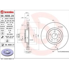 Brembo Ön Fren Aynası Opel Combo D 12> Fıat Doblo 10> Egea 16> Alfa Romeo 147 01> 156 97>05 284 x 22 5 Delik Havalı