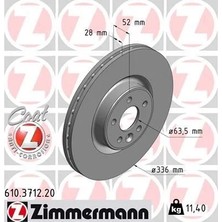 Zimmermann On Fren Dısk Aynası Havalı Volvo S60 Iı 10>15 S80 Iı 06> V60 I 11>15 V70 Iıı 07>15 XC70 Iı 09>15 336CM Cap