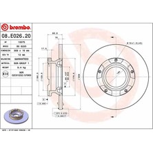 Brembo Arka Fren Dısk Aynası Transıt Custom V362 12> Abs Lı O.ceker Cap 308 16