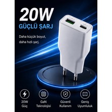 Yesnice 20W Usb-C Hızlı Şarj Aleti Isı Düşürücü Gan Akım Korumalı Güç Adaptörü Super Hızlı Şarj