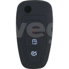 Wegna Kontak Anahtar Kumanda Koruyucu Kılıf Silikon Ford Transıt-Mondeo-Focus-Ranger-C Max-S Max Siyah