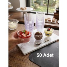 e ERTA Ayaklı Kase 50 Adet 200 cc ,sunum Mika Ayaklı Tatlı Kasesi , Plastik Magnolya Kasesi , Puding Kasesi