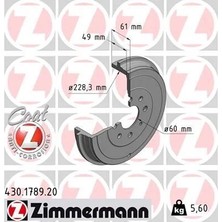 Zimmermann Arka Kampana Corsa D 07> Corsa E 14> Adam 13> Punto-Grande Punto 05> 274X228X61X48X4DL 14 Inç 51901444-51901443-55703043