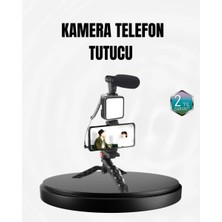 Kanonik Education Profesyonel Vlog Çekim Kiti LED Işıklı Tripod Mikrofonlu Telefon Seti