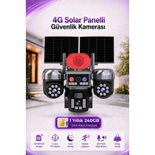 Harvox 3 Hareketli Kameralı Güneş Enerjili Solar Güvenlik Kamerası 4g Sim Kart Hediyeli Gece Görüşlü Güneş Panelli Kamera