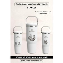 Stanley Kişiye Özel The Iceflow Flip Straw Pipetli Termos Bardak 0,89 Lt Beyaz
