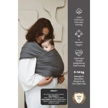 İlays Babywearing Mabel Esnek Wrap Sling 0-2 Yaş Antrasit Renkli 0-16 kg Taşıma Kapasitesi ile Premium Pamuk