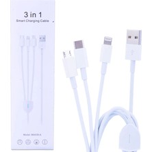 Akıllı Durak Ally MA039-A Usb-Type-C Micro USB & Lightning 3in1 USB KABLO-(5775)