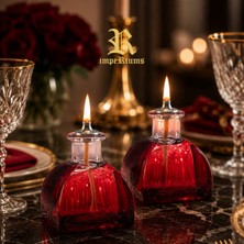 İmperiums Red Love Premium Kırmızı Dekoratif Kandil Mum Seti 2’li