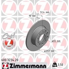 Zimmermann Arka Fren Aynası Golf V-Vı-Octavıa 04>toledo Iıı Altea 04>leon 04>caddy Iıı A3 03> 255X10X9DL 986479099-DF4276