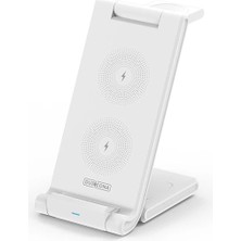 Akıllı Durak Duzzona 15W Katlanır 3 In 1 Telefon Kulaklık Saat Kablosuz Şarj STANDI-(5775)
